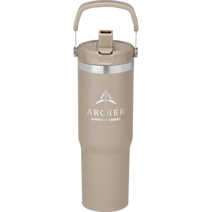 Logo 28oz Urban Peak® Pinnacle Flip Straw Tumbler