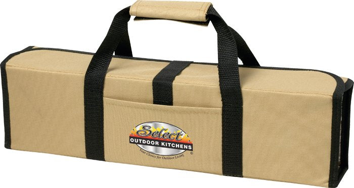 Logo Home Works 5 Piece BBQ Set (Bamboo) in Roll-Up Case